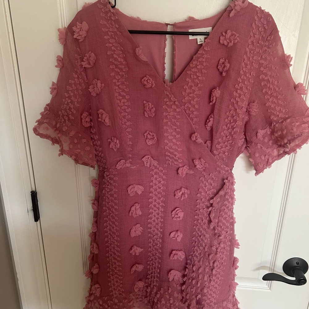 Pink Textured Mini Dress - Picture 3 of 3